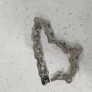 STAINLESS STEEL BICYCLE CHAIN BRACELET 8 3/4 inches. VERY HEAVY.